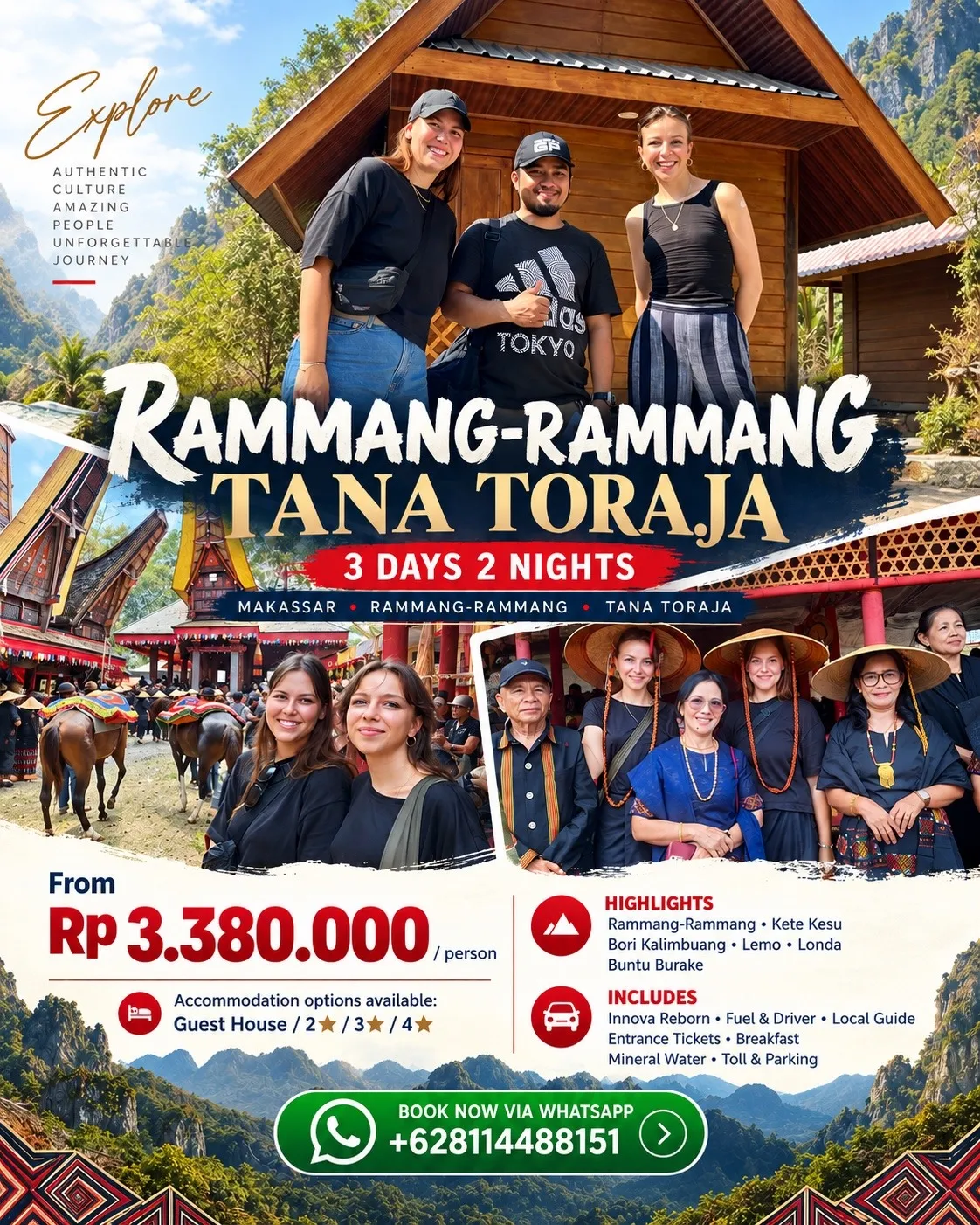 TOUR PACKAGE RAMMANG RAMMANG - TANA TORAJA 3 DAYS 2 NIGHT